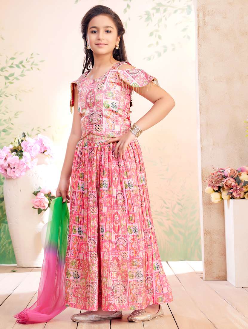 girls printed lehenga choli with dupatta - 22026399 -  Standard Image - 1