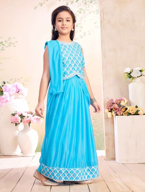 girls embroidered lehenga choli with dupatta