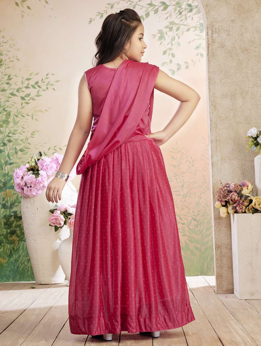 girls embroidered lehenga choli with dupatta - 22026402 -  Standard Image - 4