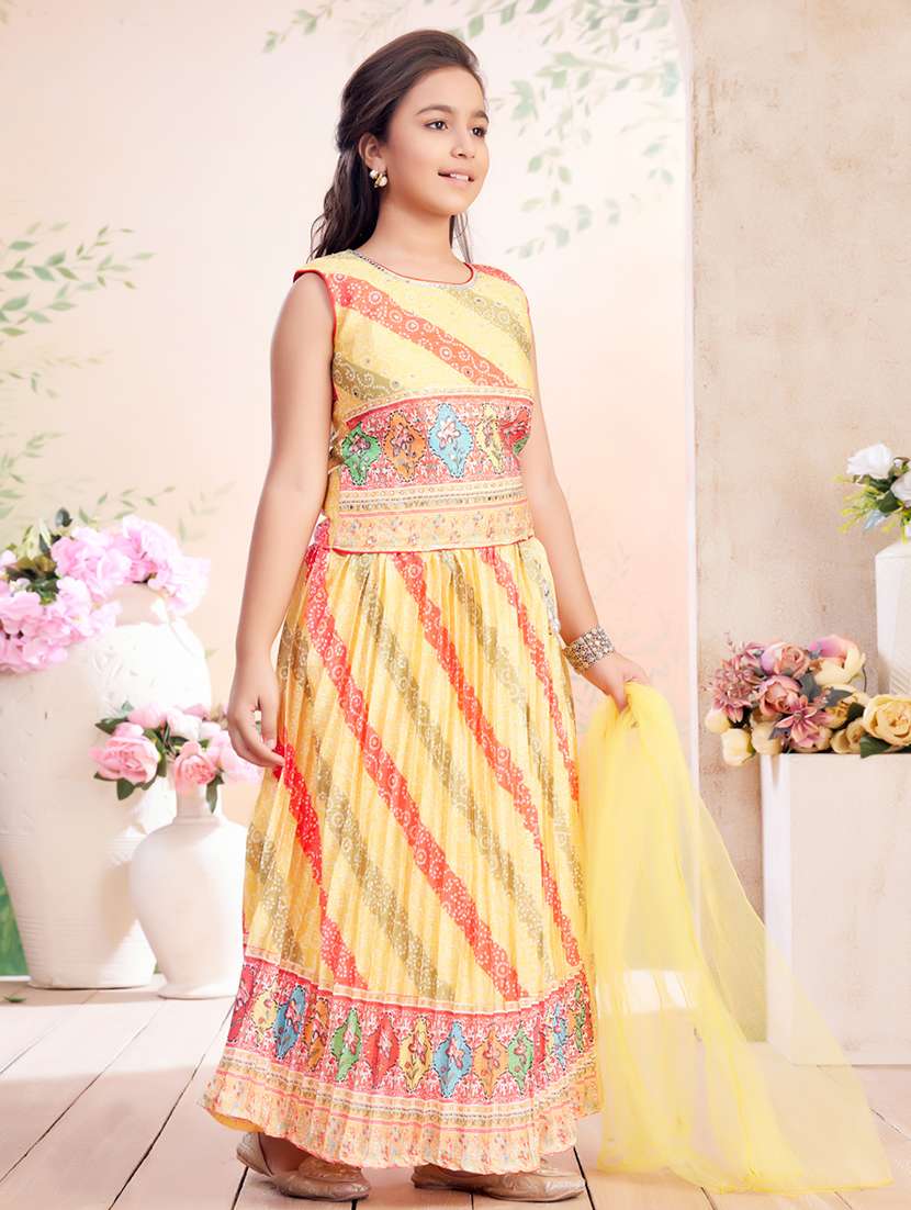 girls printed lehenga choli with dupatta - 22026404 -  Standard Image - 1
