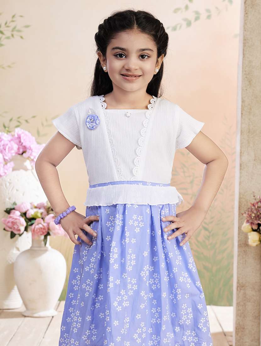 girls printed short sleeve fit & flare dress - 22026426 -  Standard Image - 1