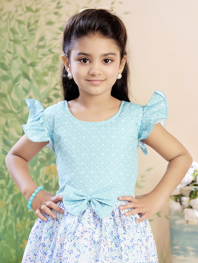 girls printed ruffle sleeve fit & flare dress - 22026443 - Standard Image - 4