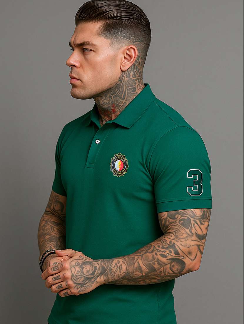 men solid short sleeve regular fit polo t-shirt - 22026523 -  Standard Image - 1