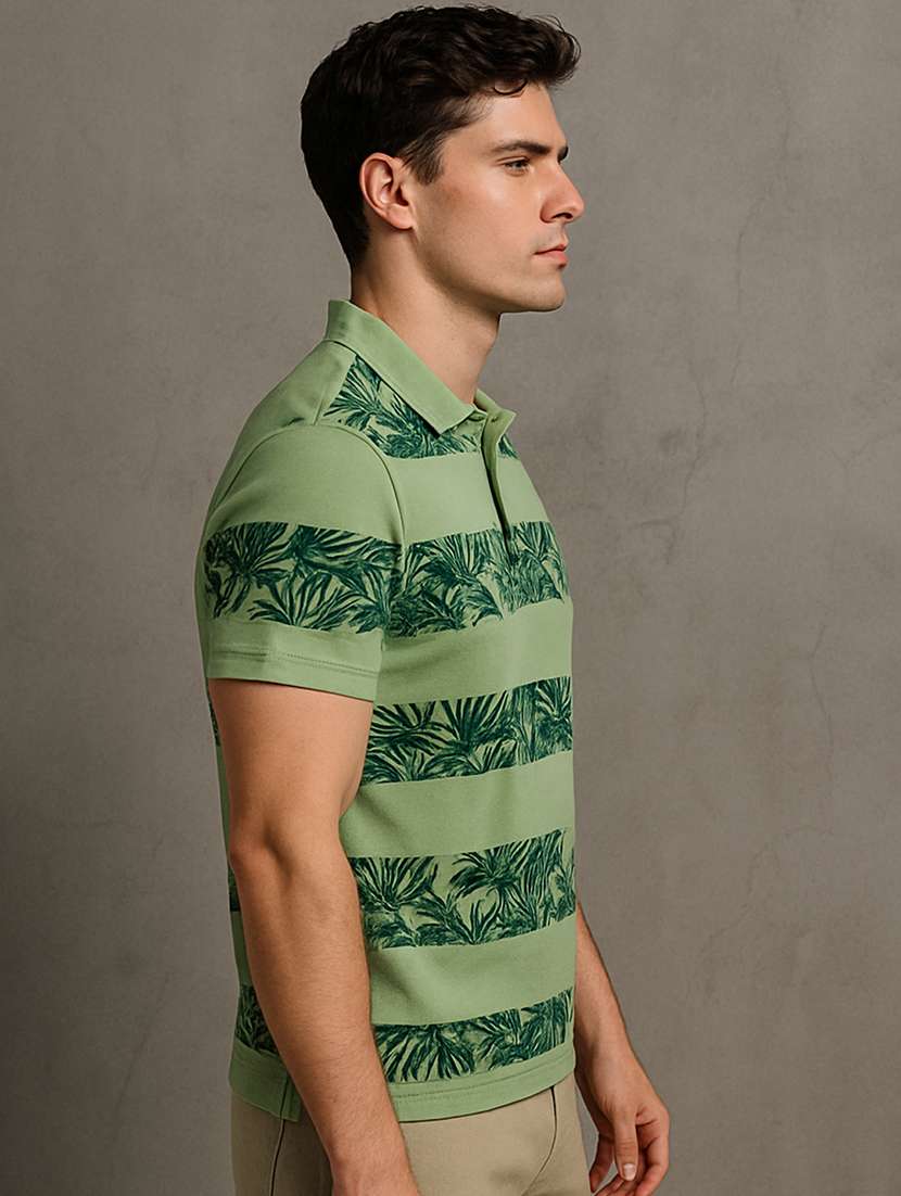 men printed short sleeve regular fit polo t-shirt - 22026526 -  Standard Image - 1