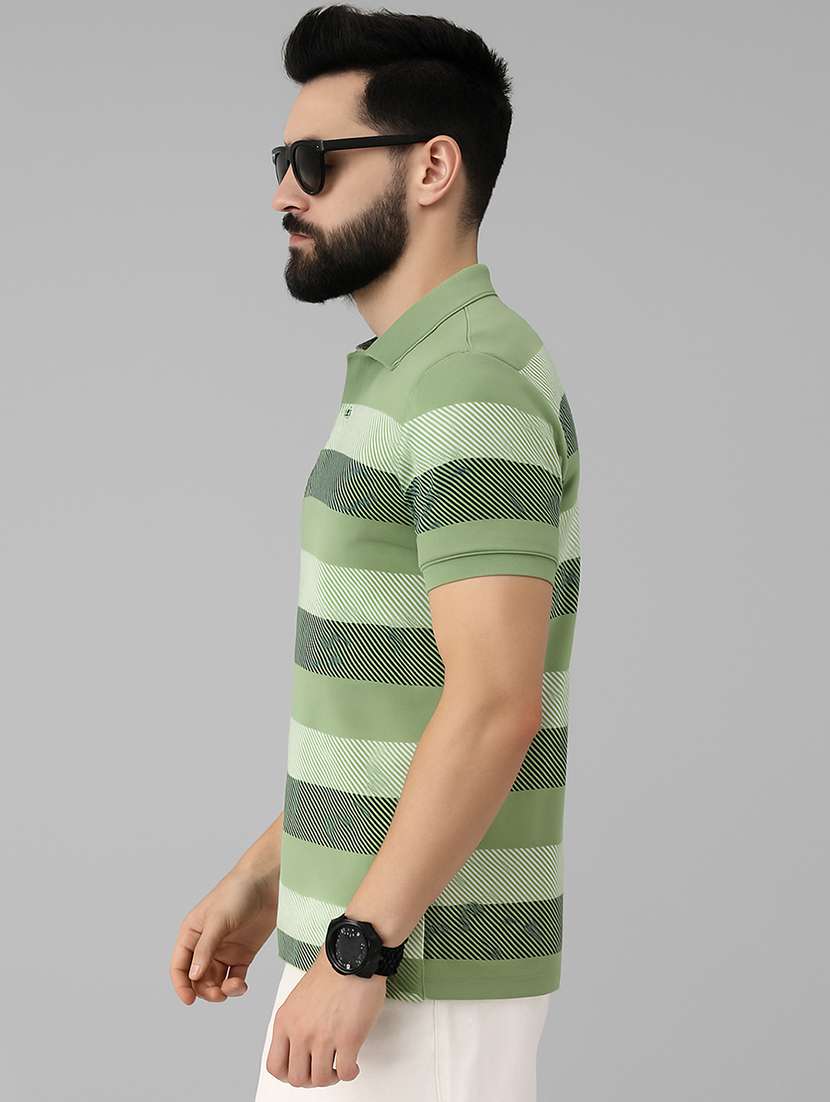 men striped short sleeve regular fit polo t-shirt - 22026534 -  Standard Image - 1