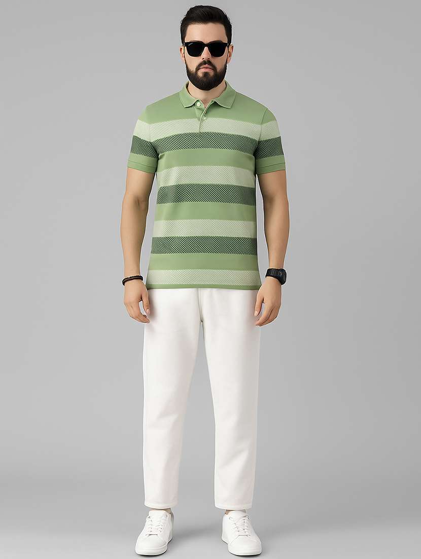 men striped short sleeve regular fit polo t-shirt - 22026534 -  Standard Image - 4