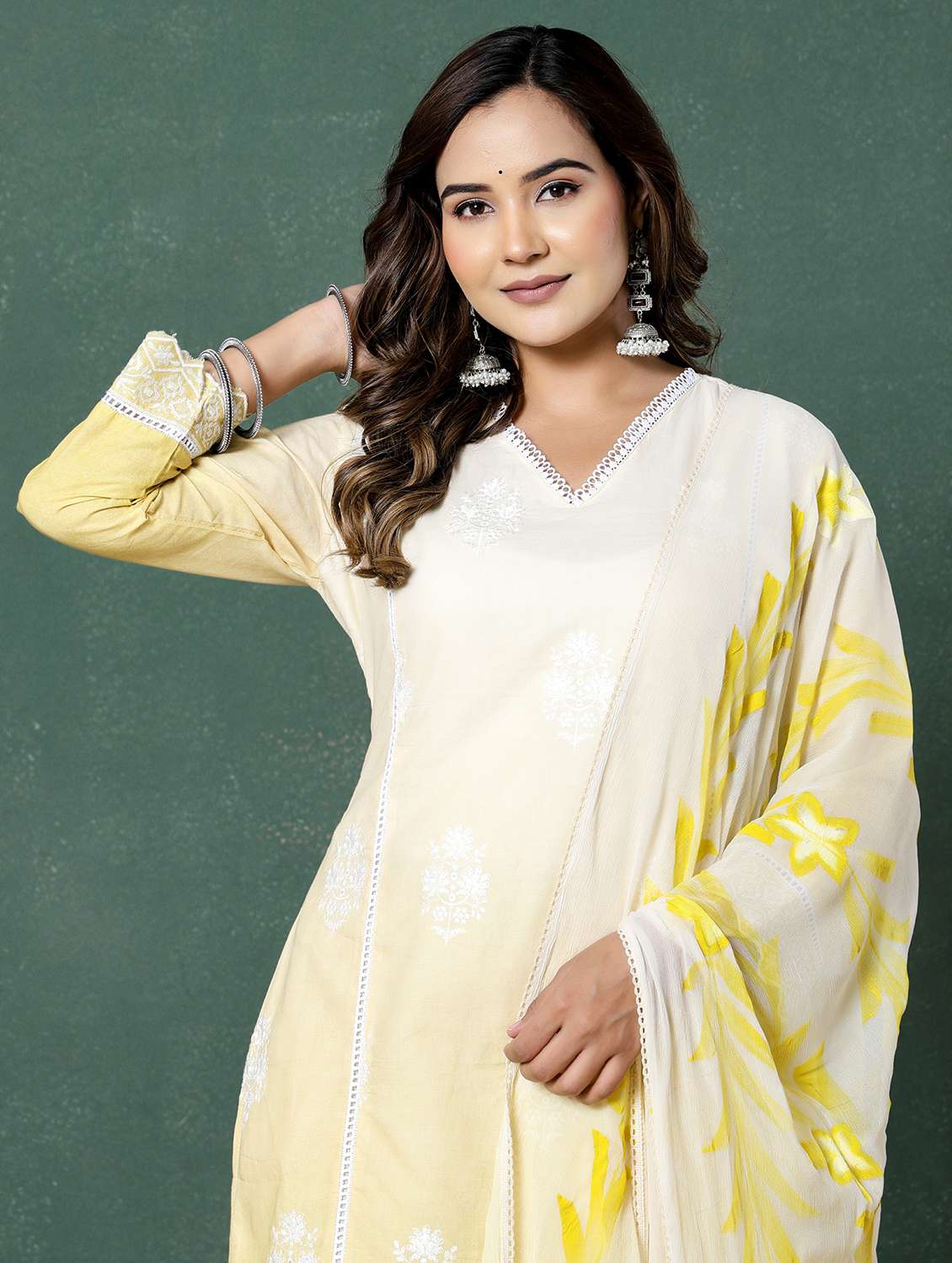women ombre three quarter sleeve kurta pant with dupatta set - 22026541 -  Standard Image - 4
