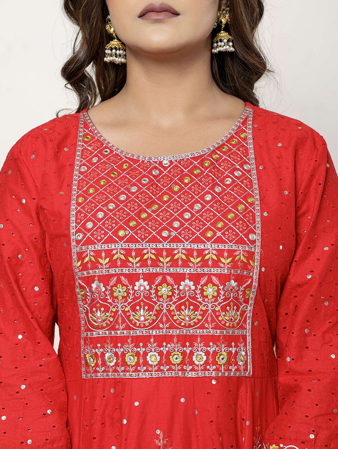 women embroidered three quarter sleeve kurta pant with dupatta set - 22026556 -  Standard Image - 6