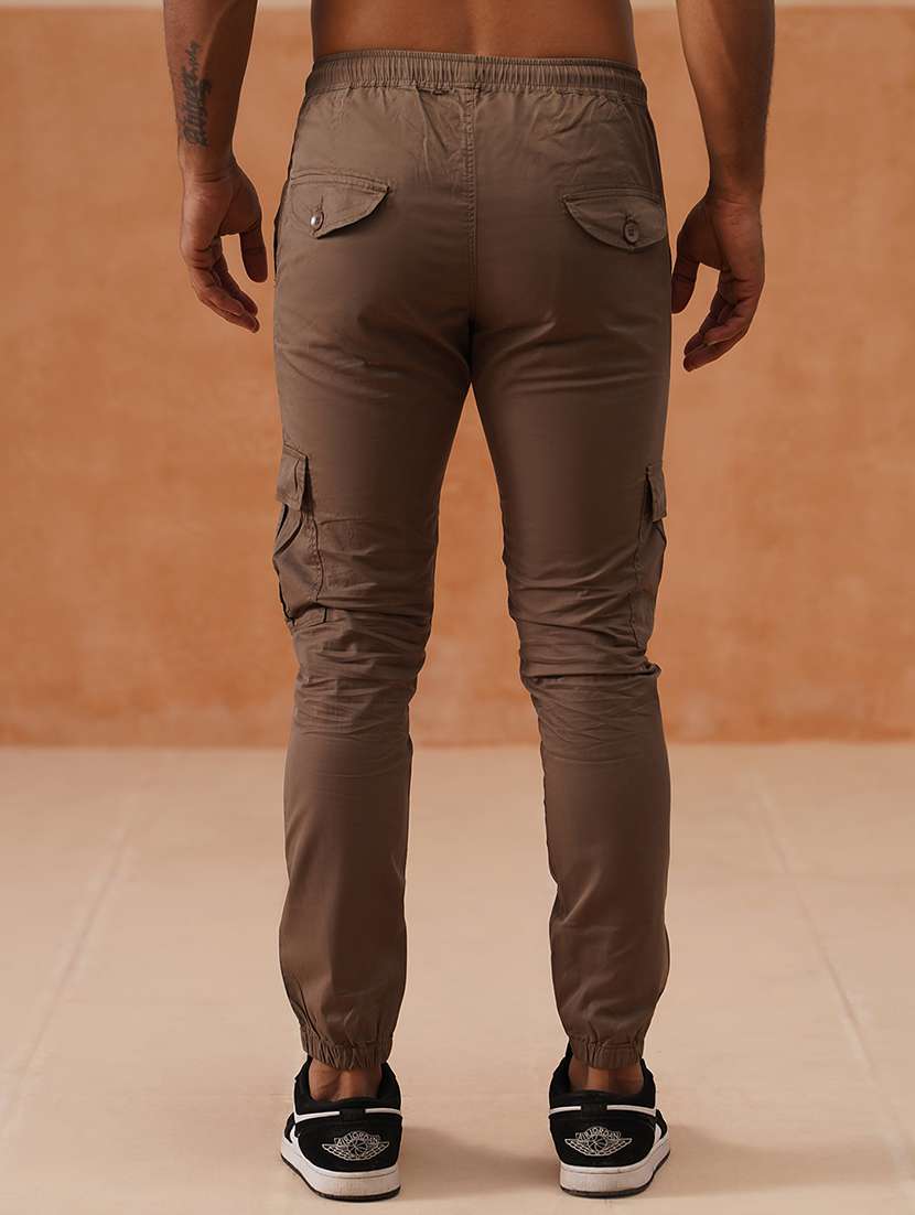 men solid mid rise regular fit cargo - 22026562 -  Standard Image - 4