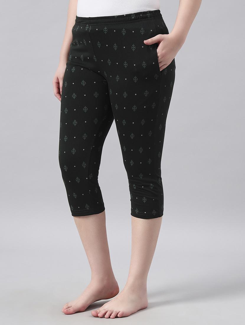 women printed mid rise slim fit capri - 22026577 - Standard Image - 1