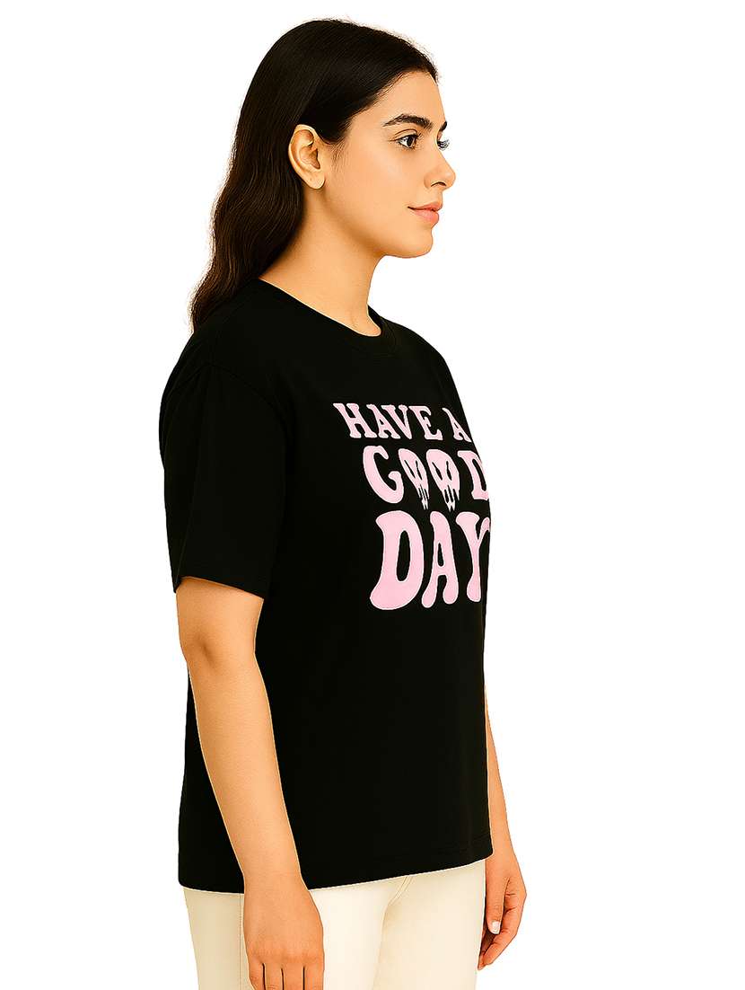 women printed short sleeve oversized t-shirt - 22026589 -  Standard Image - 1