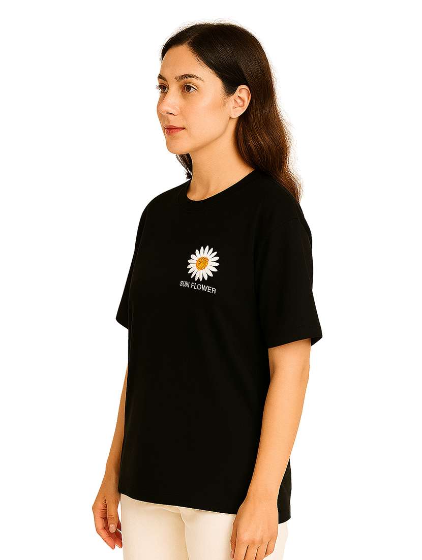 women printed short sleeve oversized t-shirt - 22026591 -  Standard Image - 1