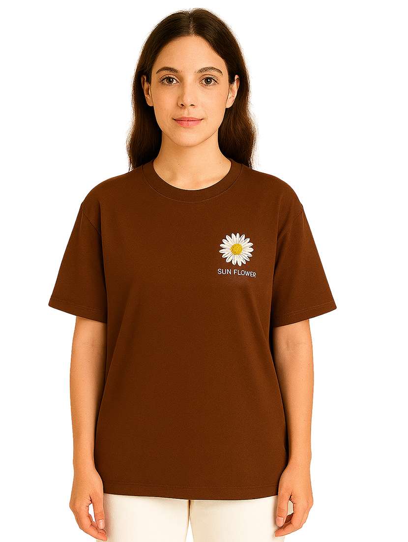 women printed short sleeve oversized t-shirt