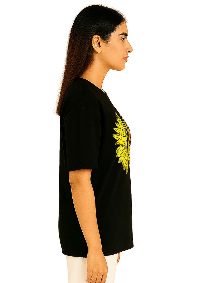 women printed short sleeve oversized t-shirt - 22026593 -  Standard Image - 1