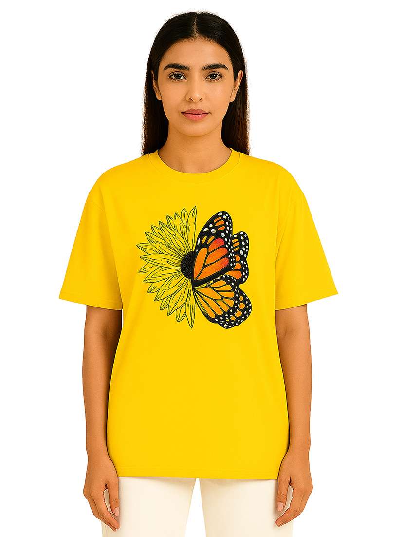 women printed short sleeve oversized t-shirt