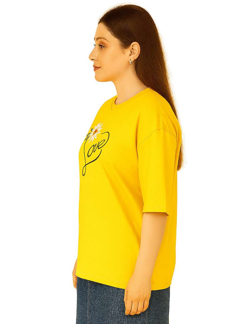 women printed short sleeve oversized t-shirt - 22026595 -  Standard Image - 1