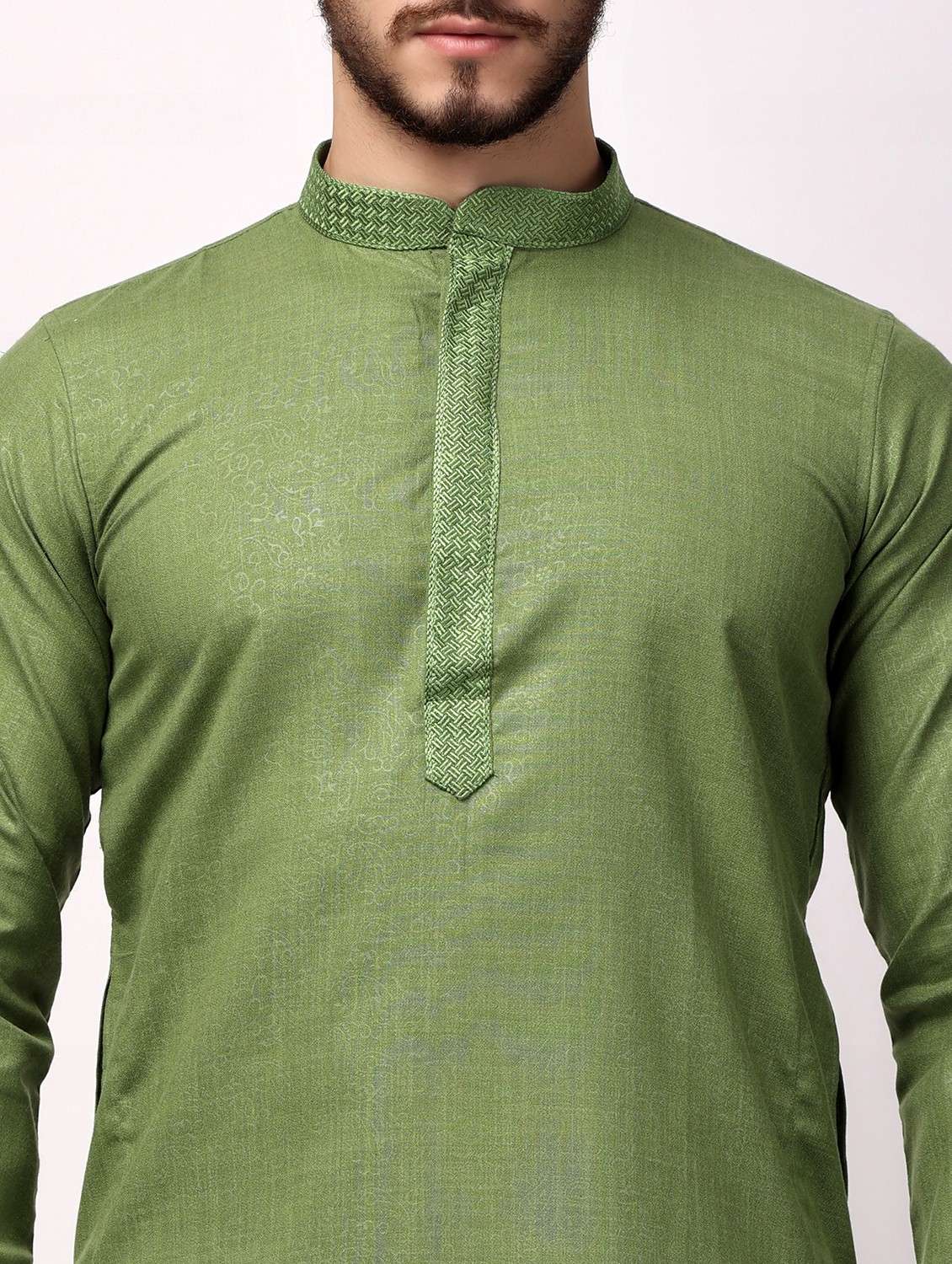 men solid mandarin neck long kurta - 22026643 - Standard Image - 4