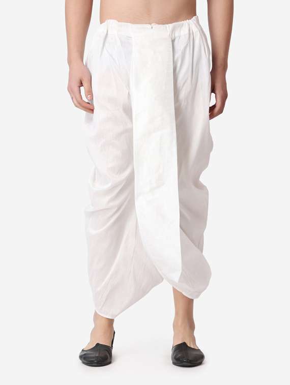 men self design mandarin neck dhoti kurta ethnic wear set - 22026672 -  Standard Image - 4