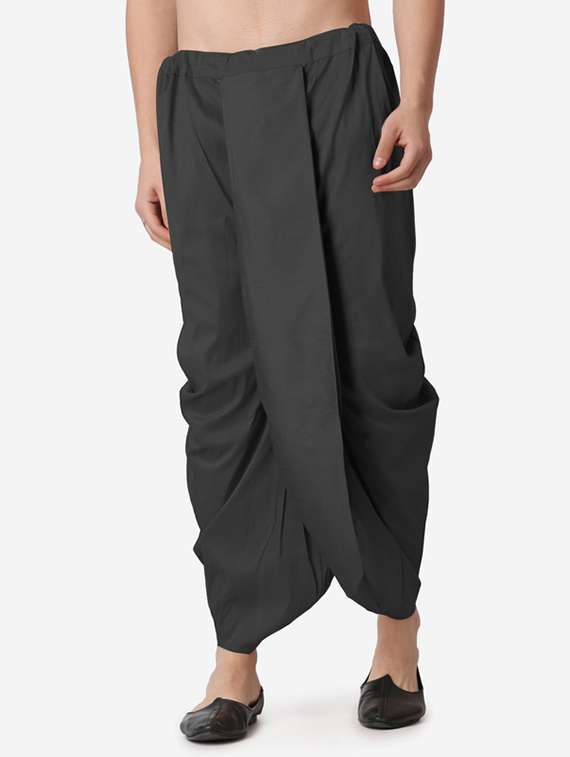 men self design mandarin neck dhoti kurta ethnic wear set - 22026673 -  Standard Image - 4