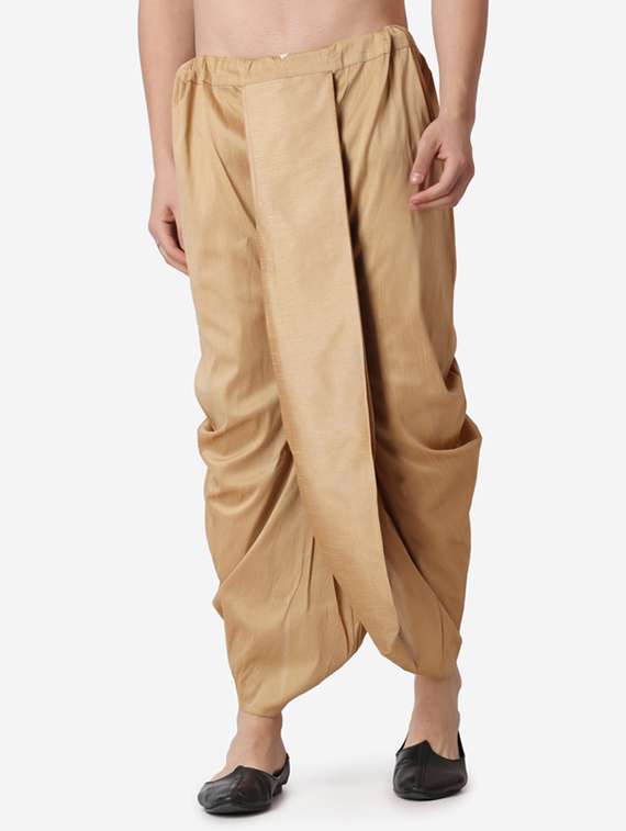 men self design mandarin neck dhoti kurta ethnic wear set - 22026674 -  Standard Image - 4