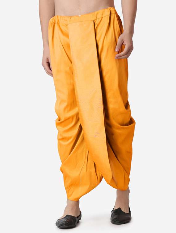 men self design mandarin neck dhoti kurta ethnic wear set - 22026675 -  Standard Image - 4