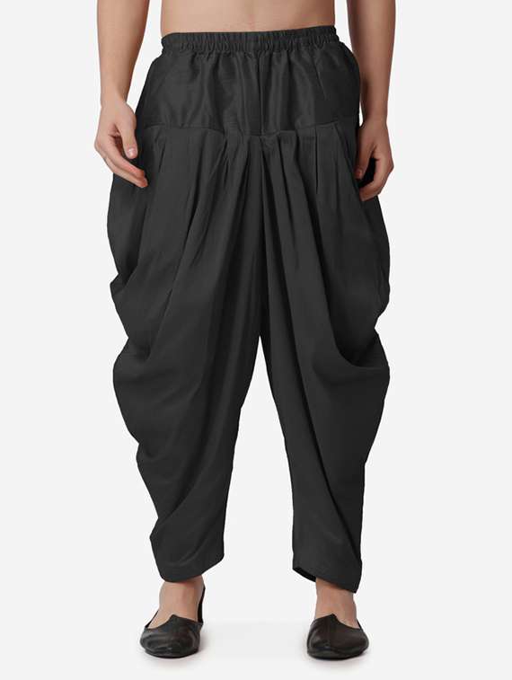 men self design mandarin neck dhoti kurta ethnic wear set - 22026693 -  Standard Image - 4