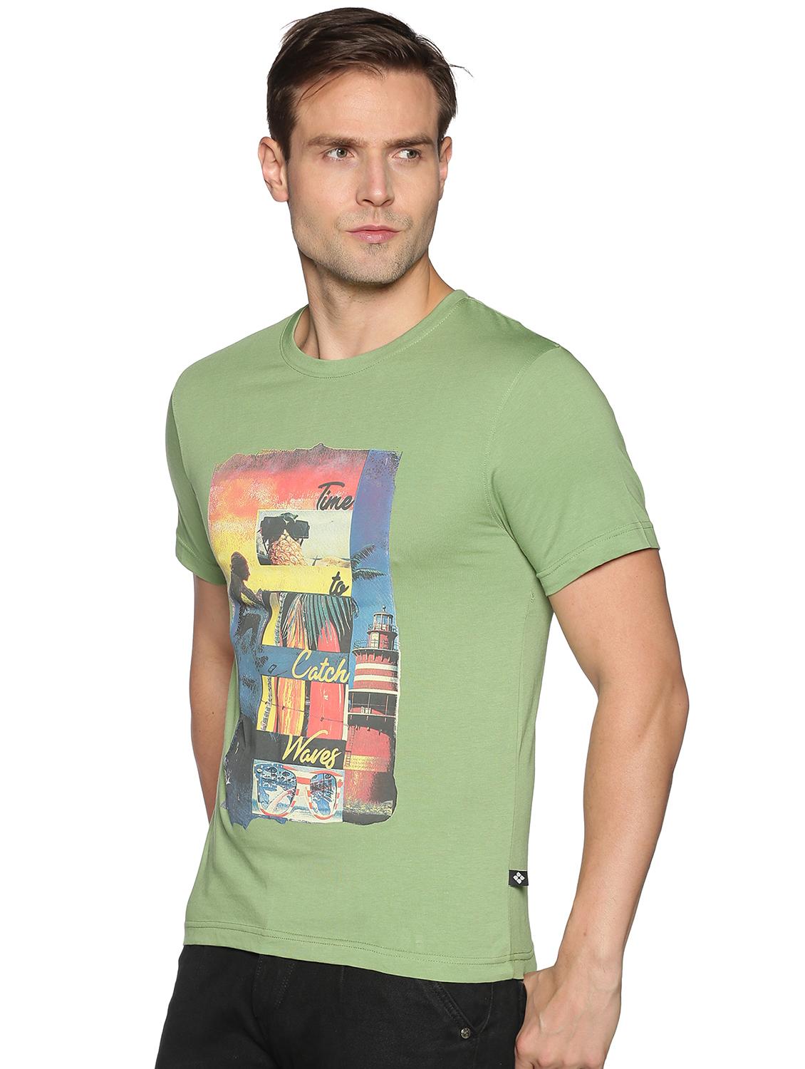 men front print short sleeve regular fit t-shirt - 22026965 - Standard Image - 1