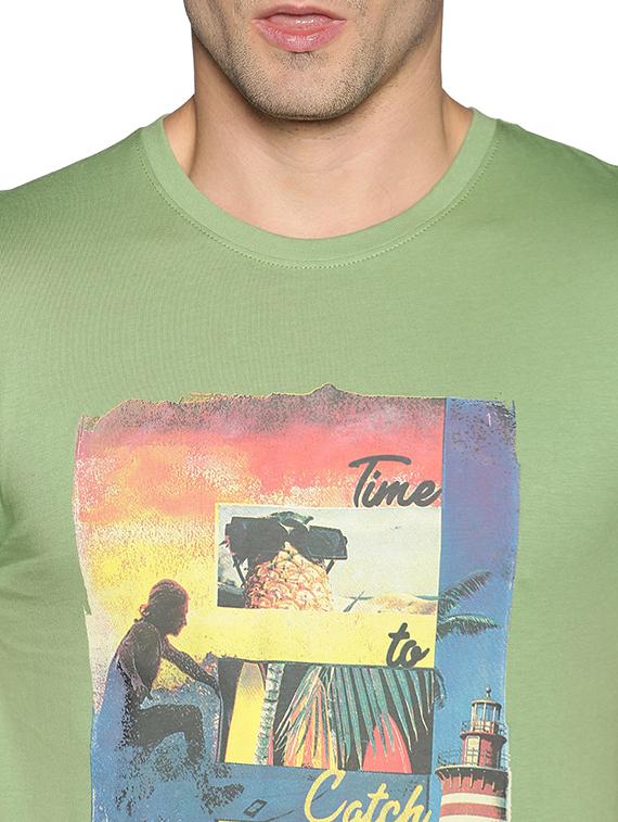 men front print short sleeve regular fit t-shirt - 22026965 - Standard Image - 4