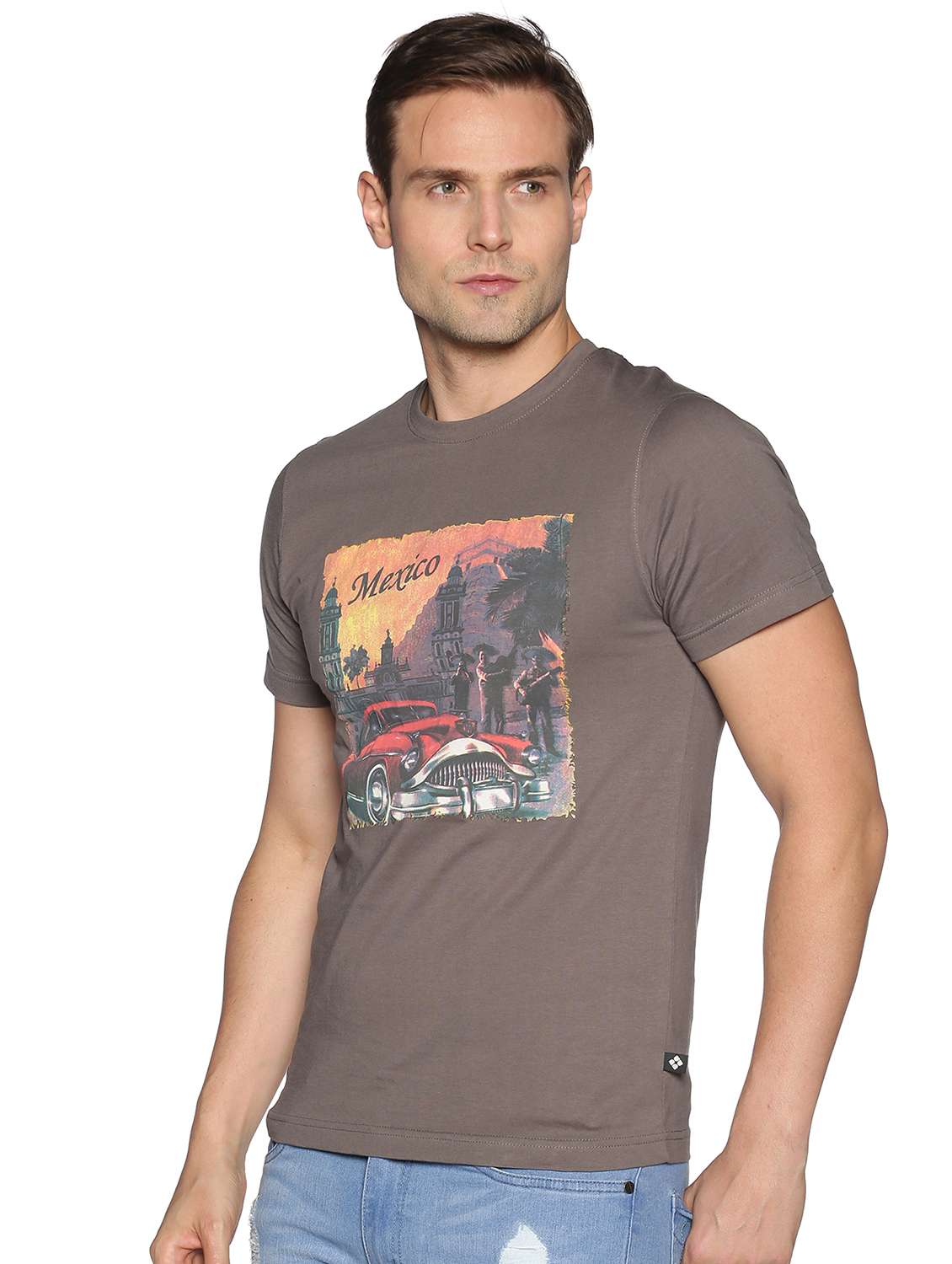 men front print short sleeve regular fit t-shirt - 22026968 -  Standard Image - 1