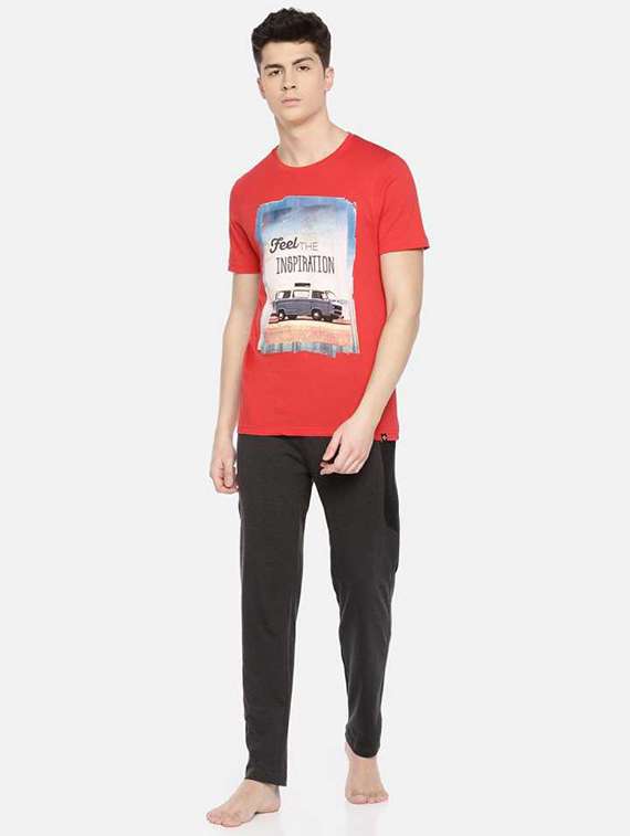 men pack of 2 graphic printed short sleeve regular fit t-shirt - 22026971 -  Standard Image - 4