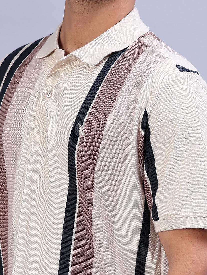 men striped short sleeve regular fit polo t-shirt - 22026979 - Standard Image - 4