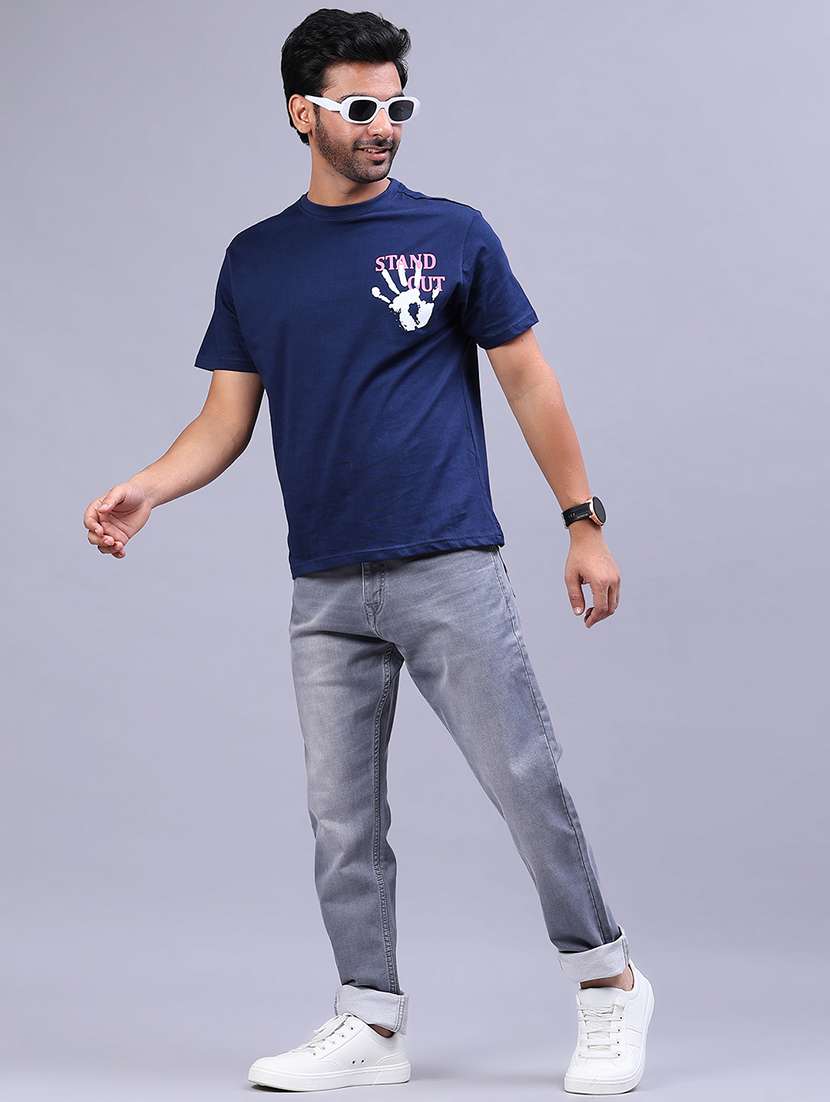 Men Front & Back Print Round Neck Regular Fit T-shirt - 22026982 -  Standard Image - 4