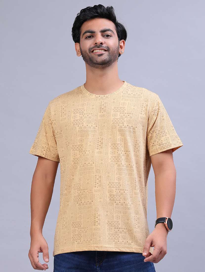men printed short sleeve regular fit t-shirt - 22026990 -  Standard Image - 1