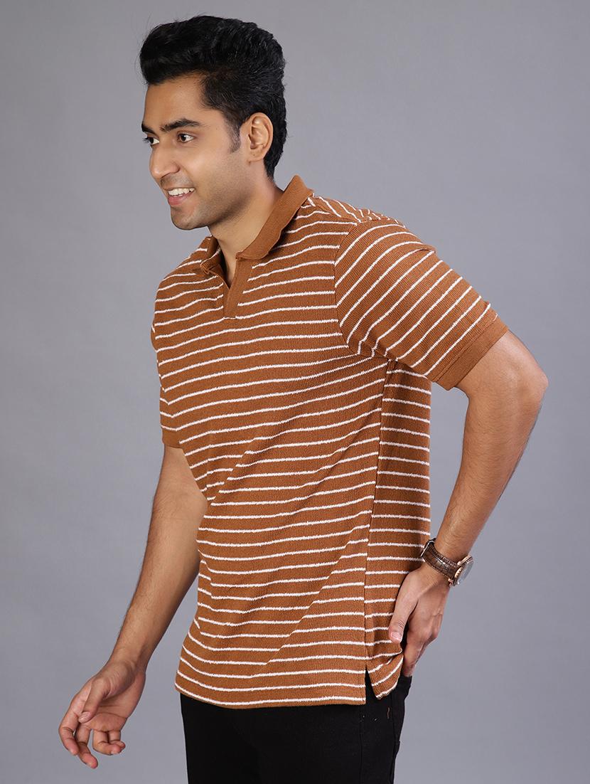 men striped short sleeve regular fit polo t-shirt - 22026991 -  Standard Image - 1