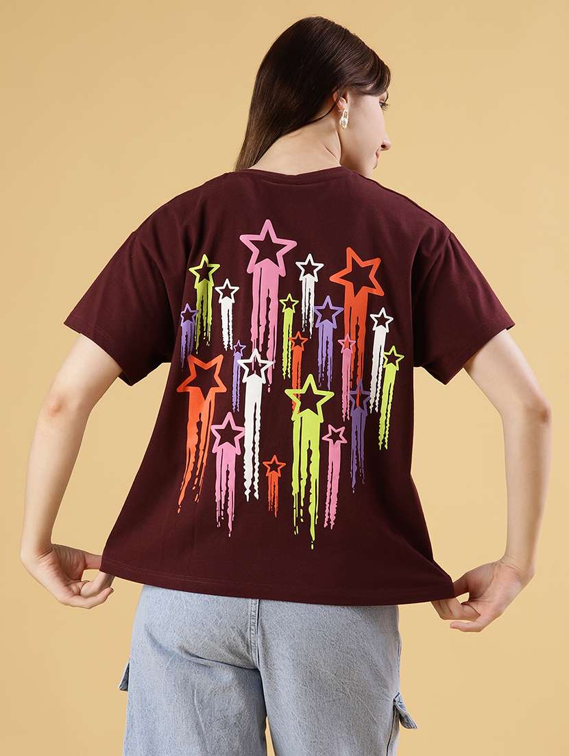 women printed short sleeve relaxed fit t-shirt