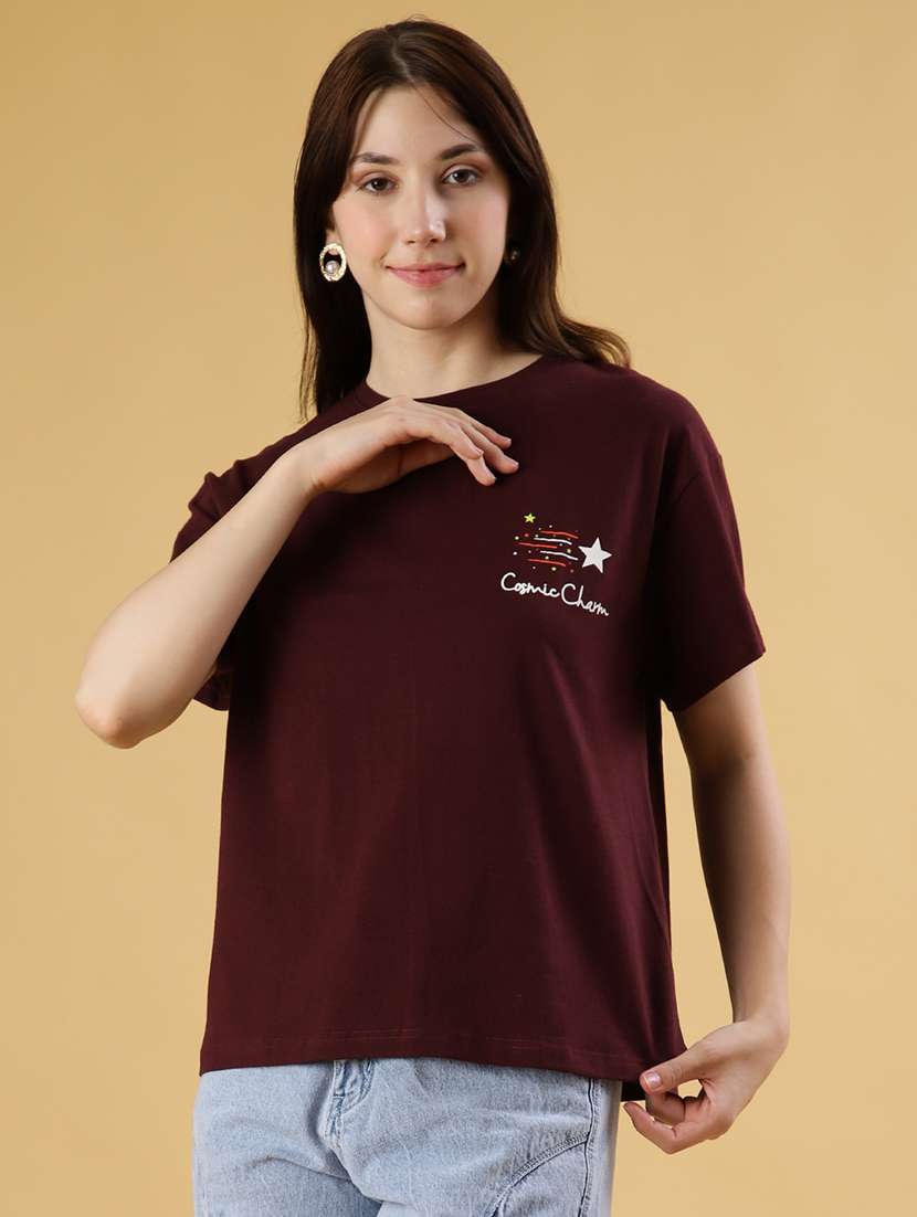 women printed short sleeve relaxed fit t-shirt - 22027026 -  Standard Image - 1