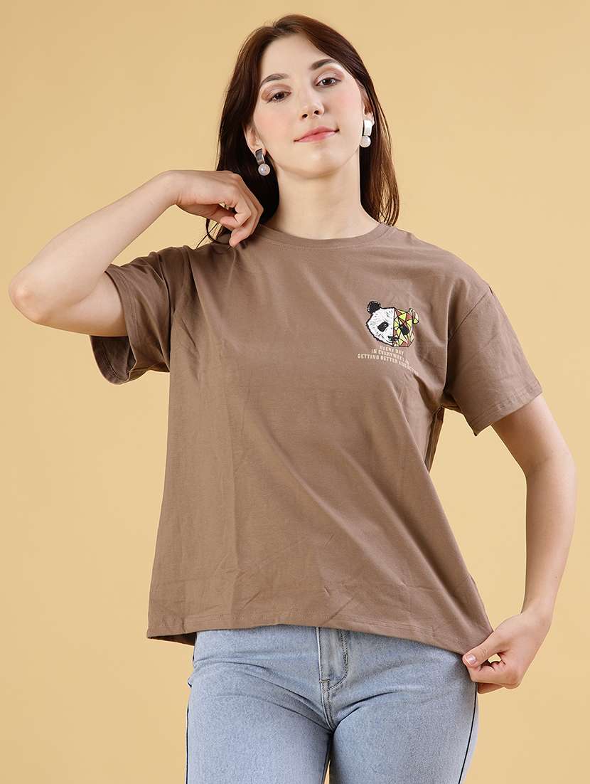 women printed short sleeve relaxed fit t-shirt - 22027027 -  Standard Image - 1