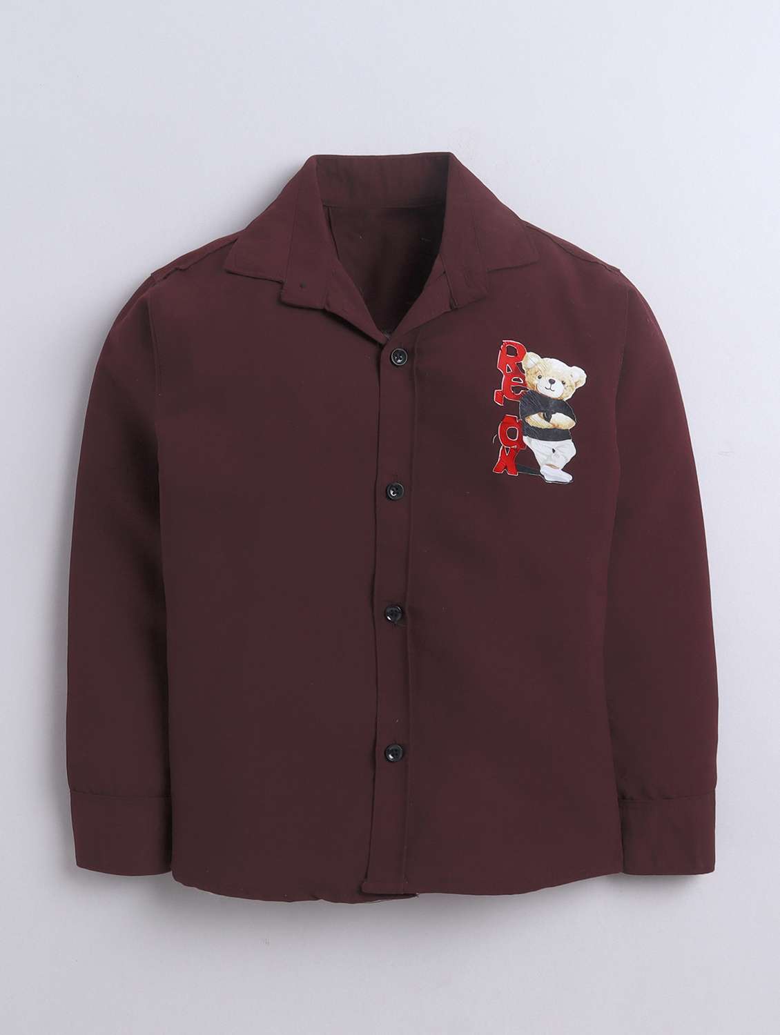 boys solid collared long sleeve shirt - 22027046 -  Standard Image - 1