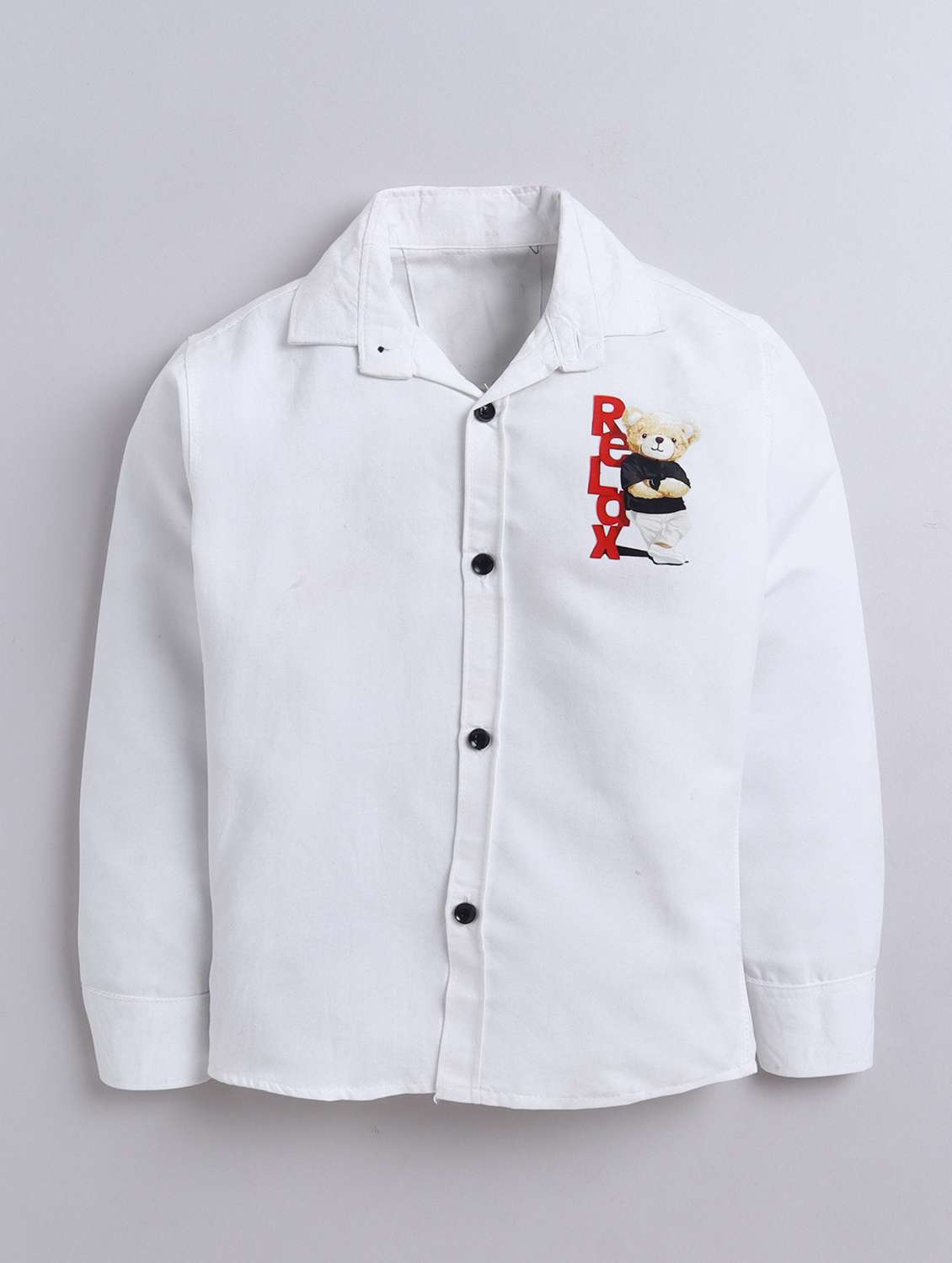 boys solid collared long sleeve shirt - 22027047 -  Standard Image - 1