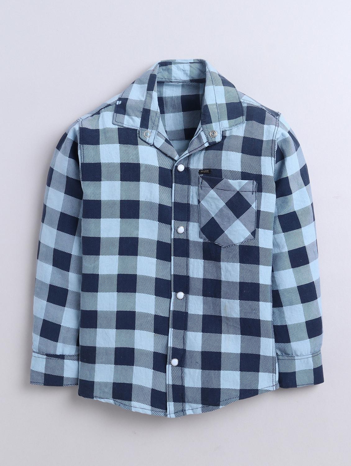 boys checkered collared long sleeve shirt - 22027048 - Standard Image - 1