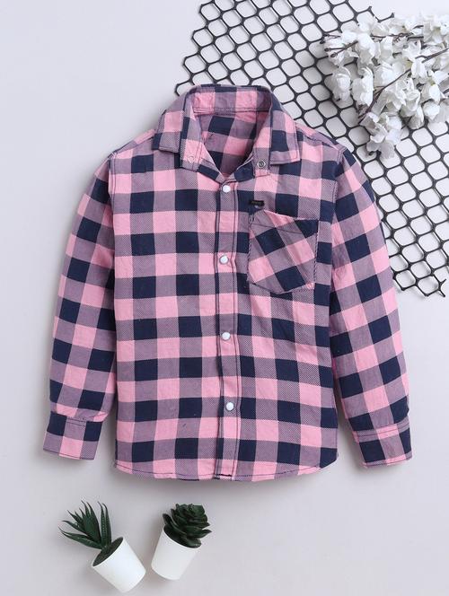 boys checkered collared long sleeve shirt - 22027049 - Standard Image - 0