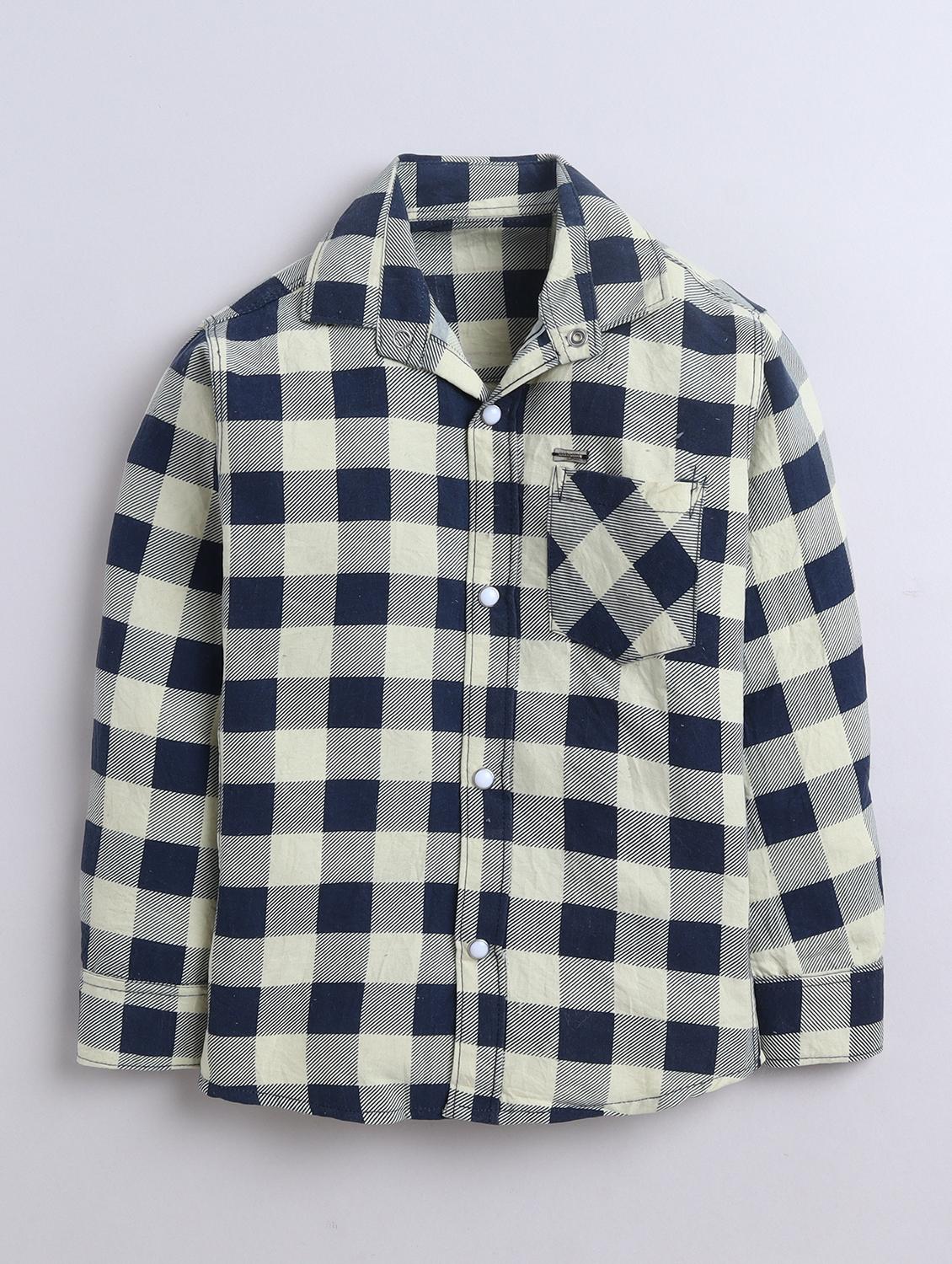 boys checkered collared long sleeve shirt - 22027050 - Standard Image - 1