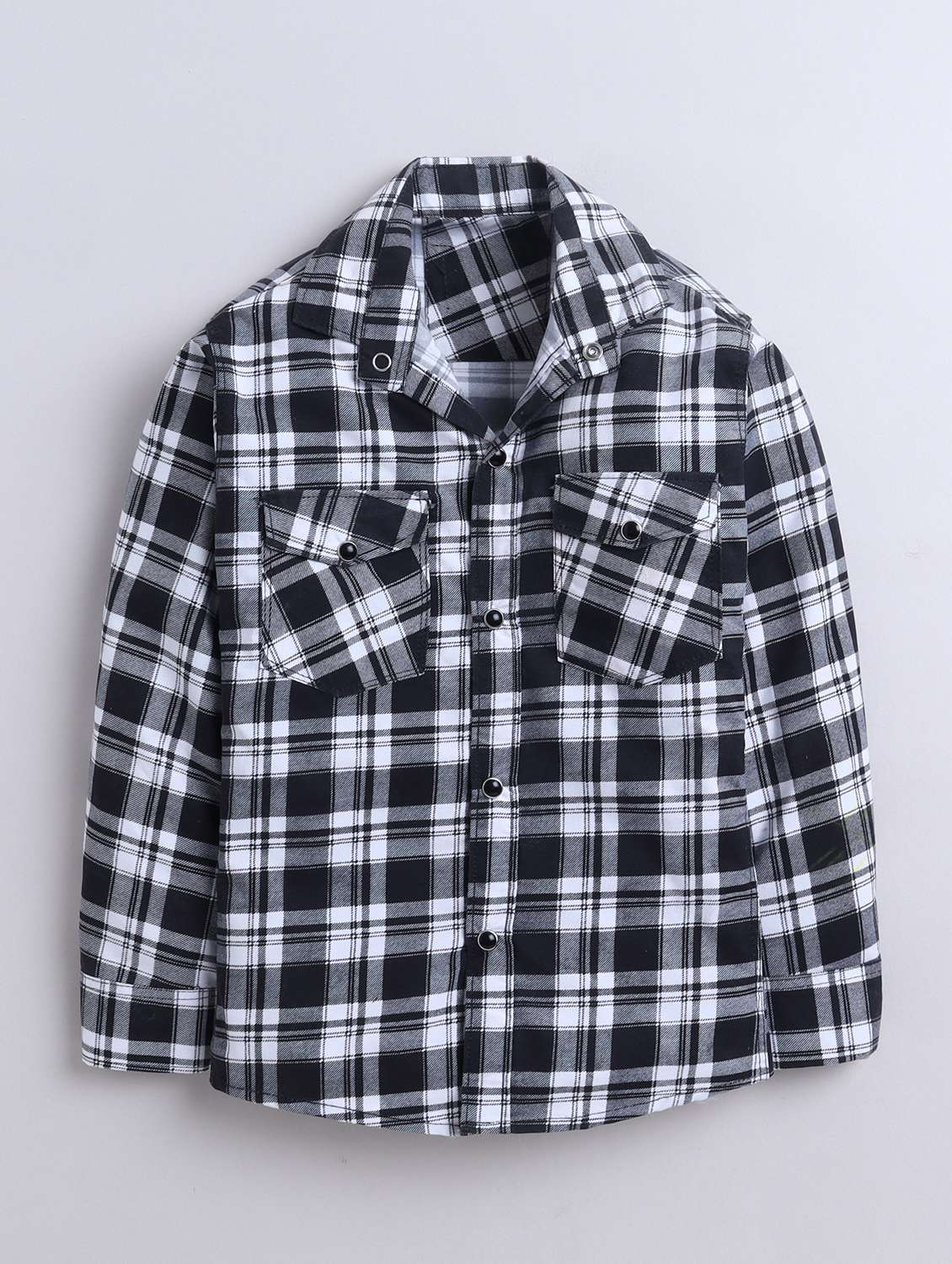boys checkered collared long sleeve shirt - 22027051 -  Standard Image - 1
