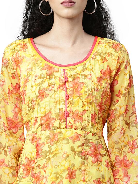 women floral print long sleeve fit & flare dress - 22027092 - Standard Image - 4