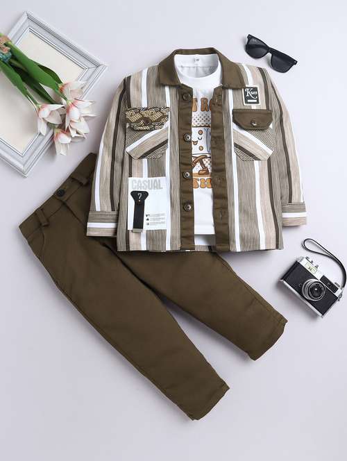 boys striped long sleeve full length set - 22027101 - Standard Image - 0
