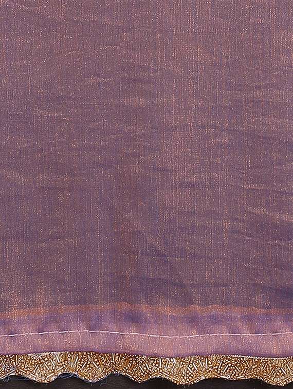 women solid with bordered embellished saree with blouse - 22027121 -  Standard Image - 4