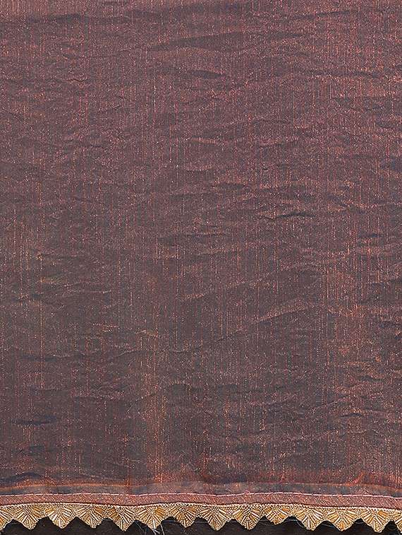 women solid with bordered embellished saree with blouse - 22027122 -  Standard Image - 4