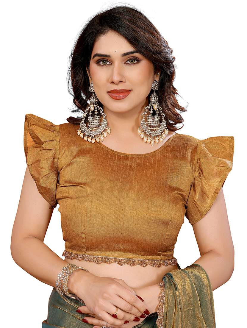 women solid with bordered embellished saree with blouse - 22027129 -  Standard Image - 4