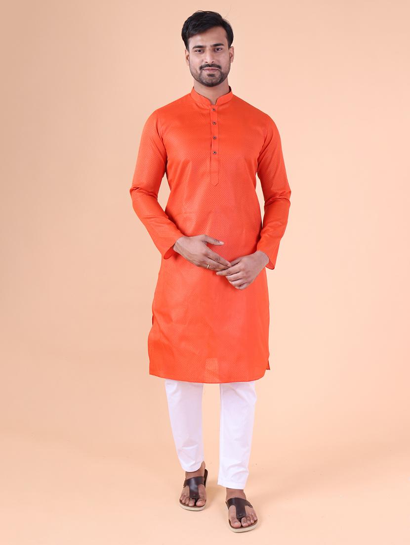 men solid mandarin neck kurta pyjama ethnic wear set - 22027373 -  Standard Image - 1