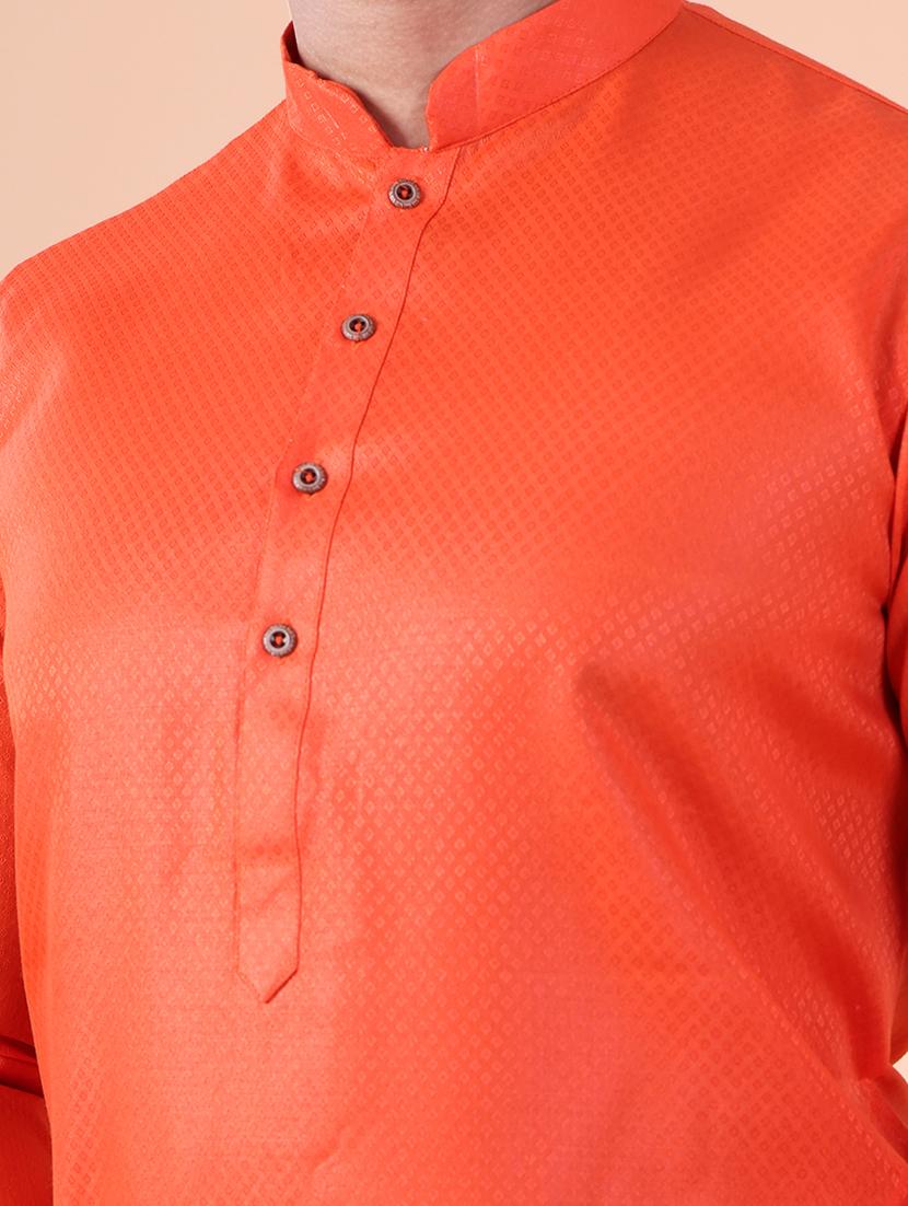 men solid mandarin neck kurta pyjama ethnic wear set - 22027373 - Standard Image - 4